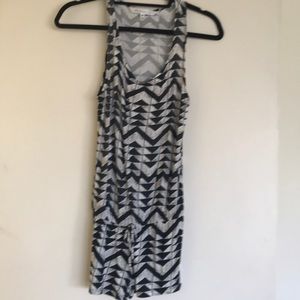 Aztec print cotton short sleeve romper